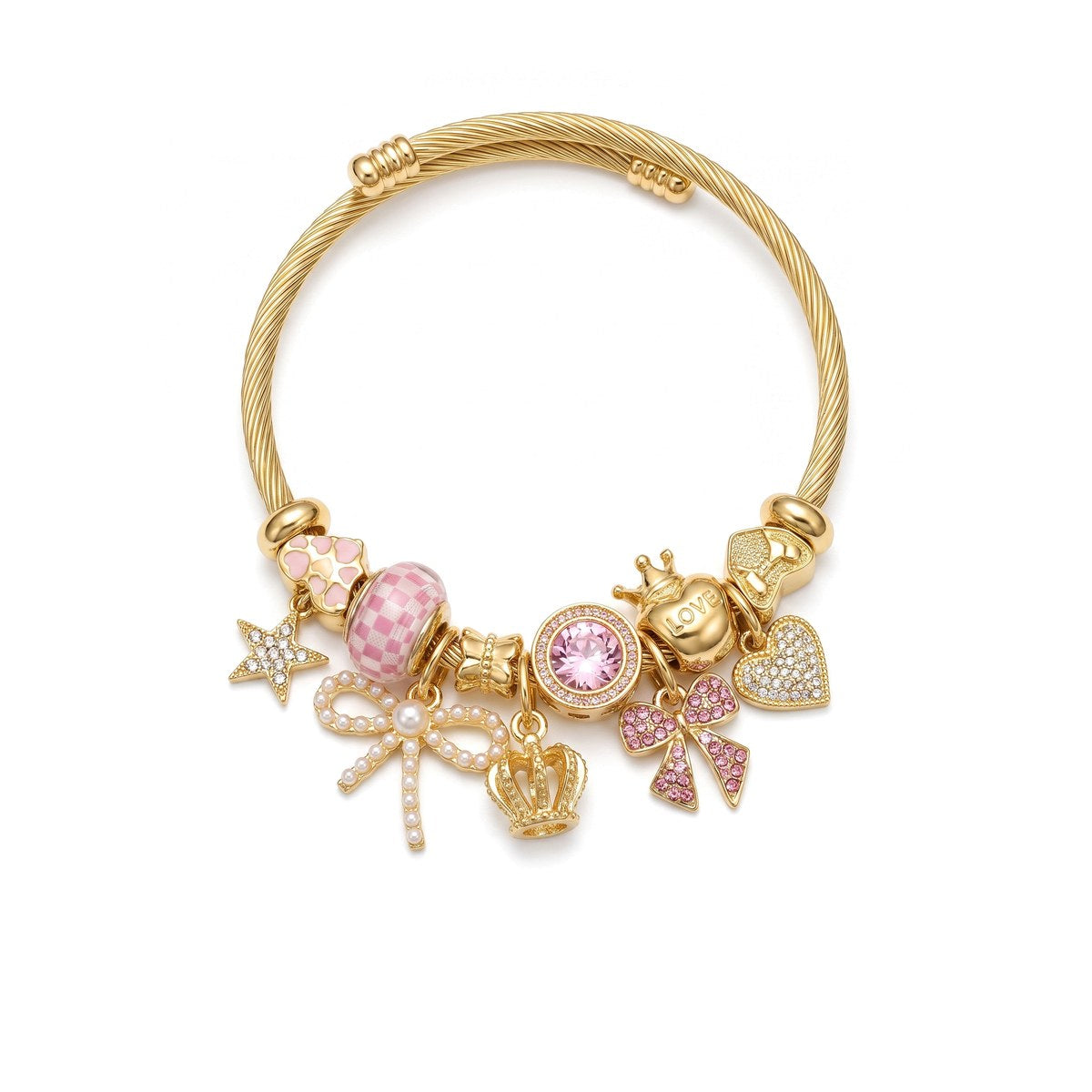Hearts and Love charm bangles