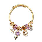 Amethyst Purple Crystal Charm Bangle
