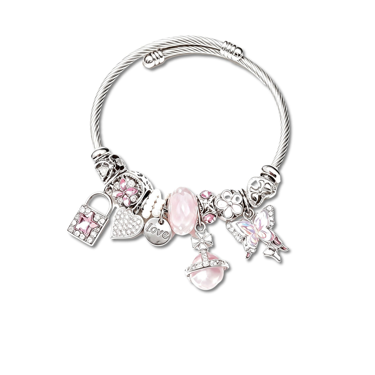 Blushline Crystal Butterfly Lock Bangle