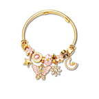 Blushline Pink Heart Twist Wire Bangle