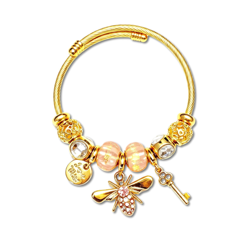 Blushline Pink Murano and Dragonfly Bangle