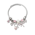 Blushline Silver Bow and Clover Cuff Bangle
