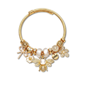 Hedgerow Bee and Pearl Floral Cuff Bangle