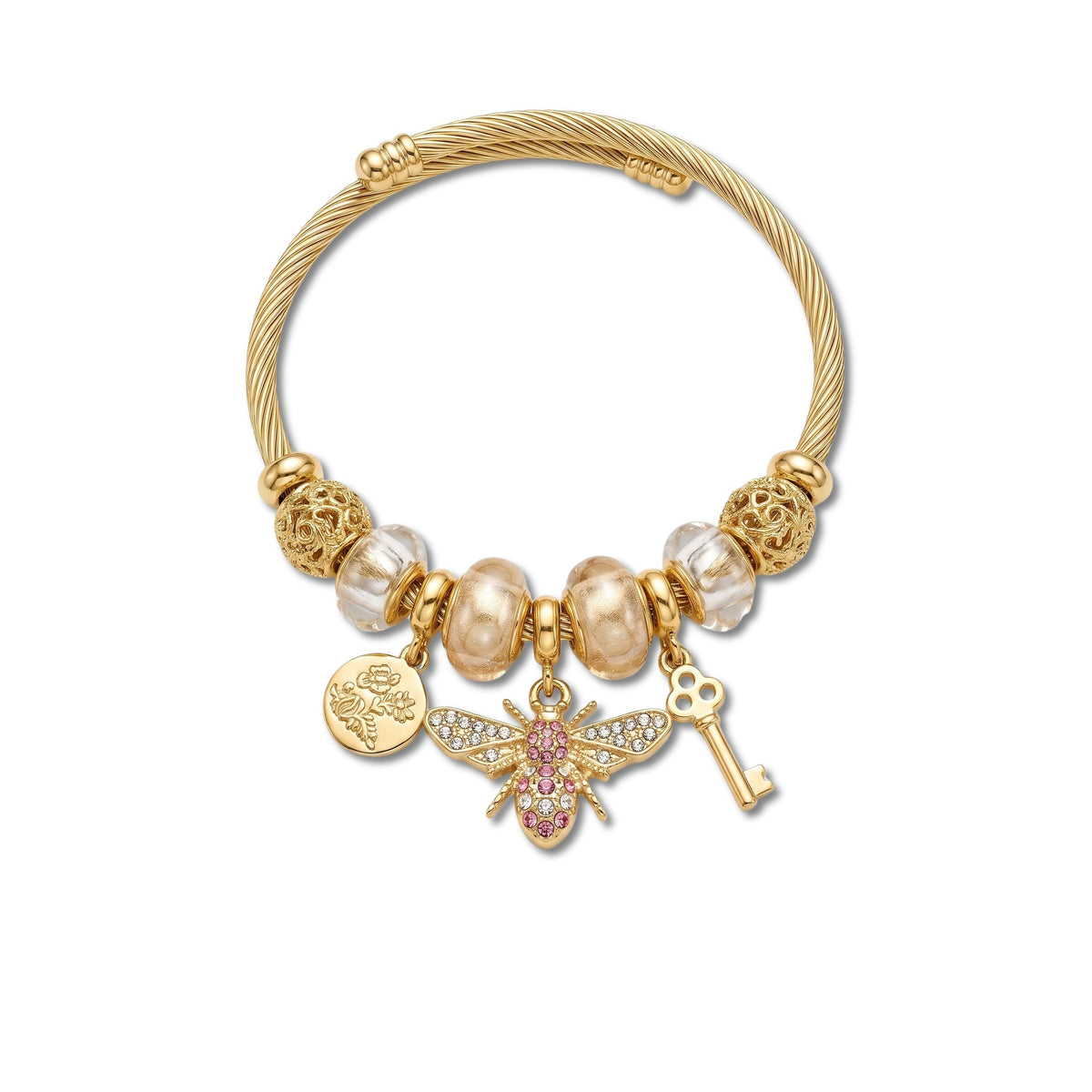 Hedgerow Sparkly Bee and Key Bangle