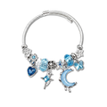 Nightfall Blue Moon and Star Cable Bangle