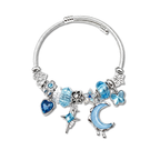 Nightfall Blue Moon and Star Cable Bangle
