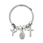 Reliquary Cross and Key Charm Bracelet