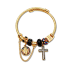 Reliquary Guadalupe and Cross Wire Bangle