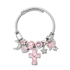 Reliquary Pink Cross Cable Cuff Bangle