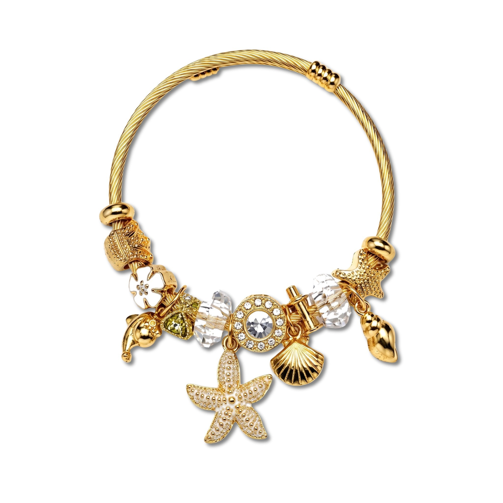 Rockpool Dual Tone Ocean Charm Bangle