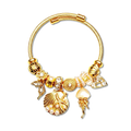 Rockpool Jellyfish and Pearl Shell Bangle