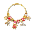 Rockpool Red Enamel Ocean Twist Bangle