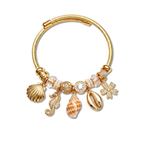 Rockpool Seahorse and Conch Open Cuff