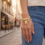 Rockpool Shell and Pearl Sea Bracelet worn on the wrist