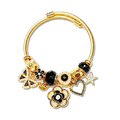 Verdant Black Clover Charm Bangle