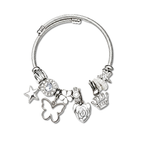 Wisp White Fairy Charm Twisted Bangle